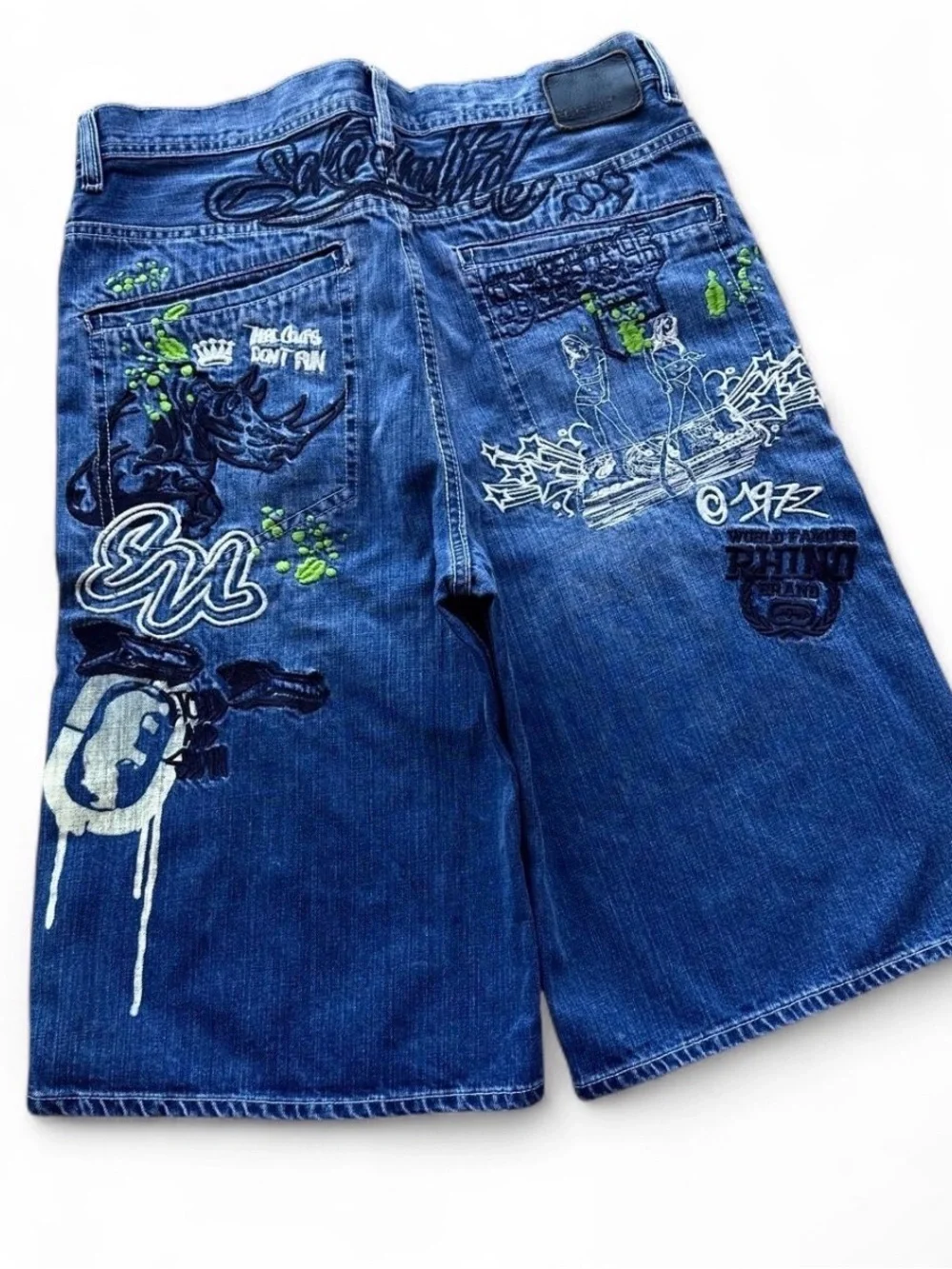 Y2K Ecko Unltd Embroidered Baggy Denim Jorts Jean Shorts